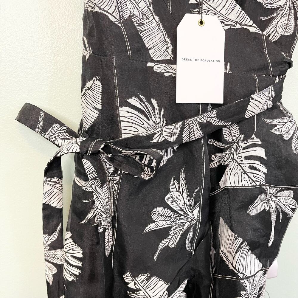 Dress The Population Delphine Wrap Dress Small Feminine Romantic Party Date NWT - Picture 11 of 11